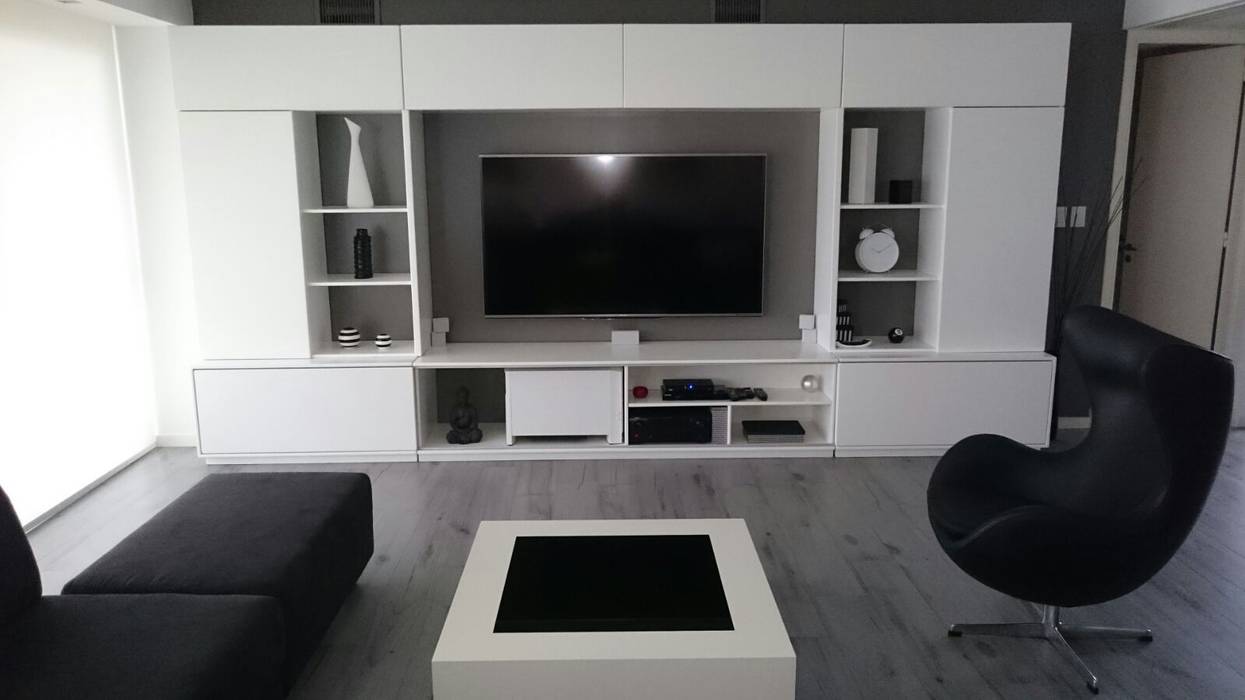 Un living moderno, dymmuebles dymmuebles Living room Shelves