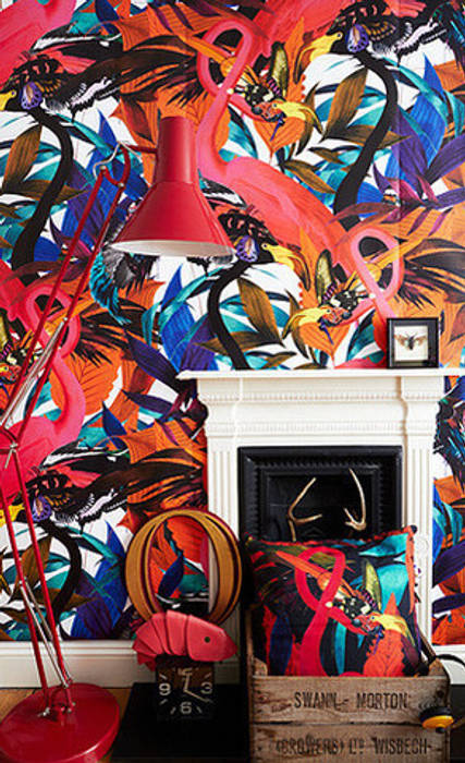 Kristjana S Williams, Andy Palmer Garden Wall Mural Dust Paredes e pisos tropicais Papel de parede