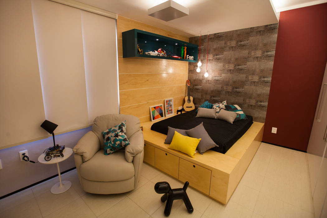 Apartamento AF, Passo3 Arquitetura Passo3 Arquitetura Eclectic style bedroom