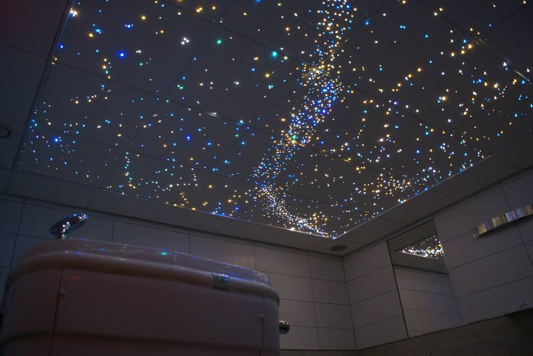 Een badkamer met sterrenhemel om ook in de badkuip nog te kunnen dromen!, MyCosmos MyCosmos ห้องน้ำ