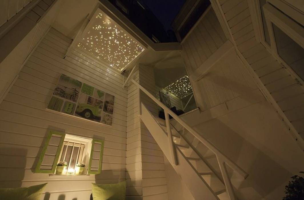 Dakterras sterrenhemel plafond verlichting met glasvezel LED MyCosmos Landelijke balkons, veranda's en terrassen Verlichting