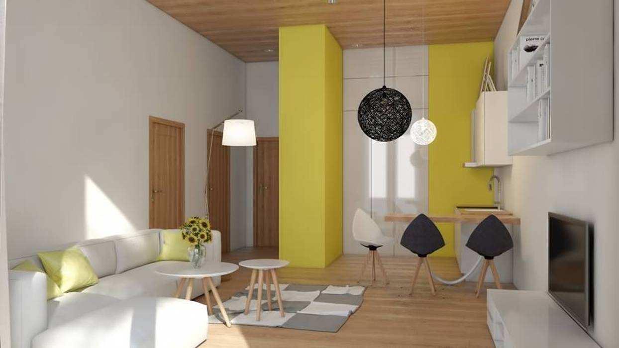 Nowoczesne mieszkanie z żółtymi akcentami, Le Pukka Concept Store Le Pukka Concept Store Salas de jantar minimalistas