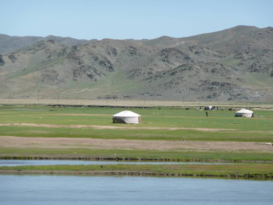 Het Mongoolse landschap met een Ger. esgii