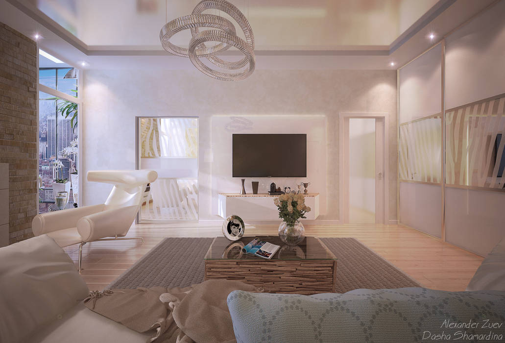 Moderne wohnzimmer von студия интерьерного дизайна happy.design modern