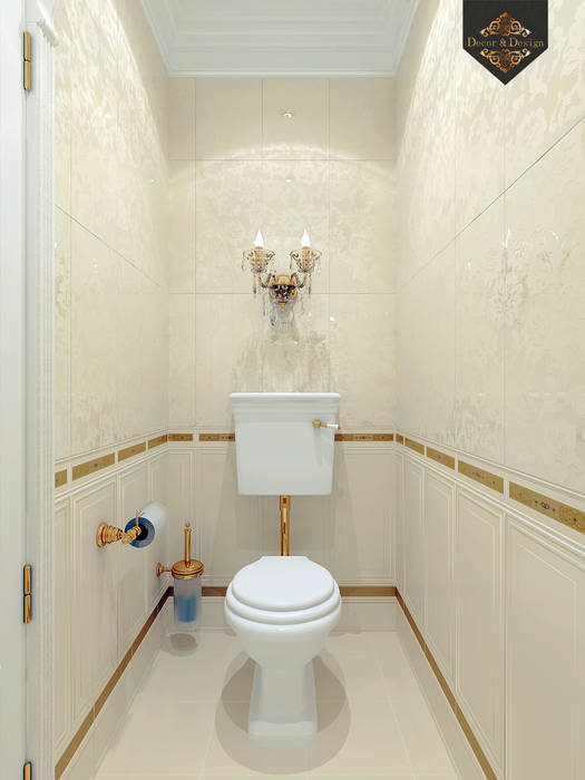 Золотая классика / трехкомнатная квартира в Казани по ул. Муштари, Decor&Design Decor&Design حمام