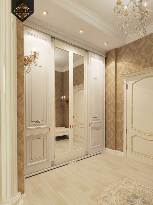 Золотая классика / трехкомнатная квартира в Казани по ул. Муштари, Decor&Design Decor&Design Koridor & Tangga Klasik