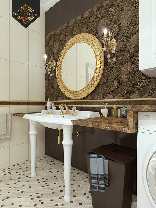 Золотая классика / трехкомнатная квартира в Казани по ул. Муштари, Decor&Design Decor&Design Ванная в классическом стиле