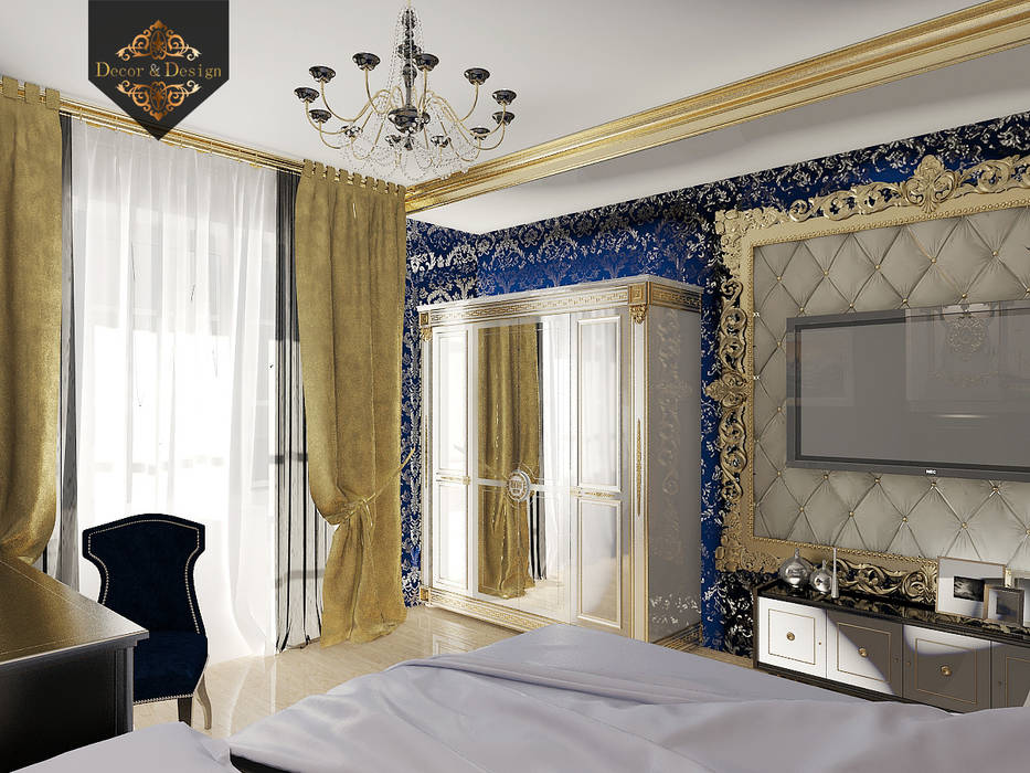 Золотая классика / трехкомнатная квартира в Казани по ул. Муштари, Decor&Design Decor&Design Classic style bedroom