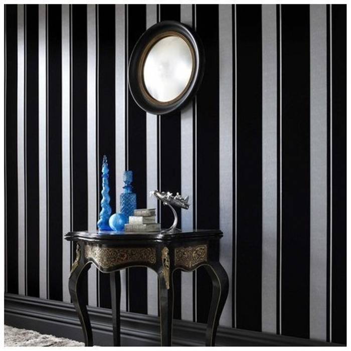 black and silver stripe wallpaper
