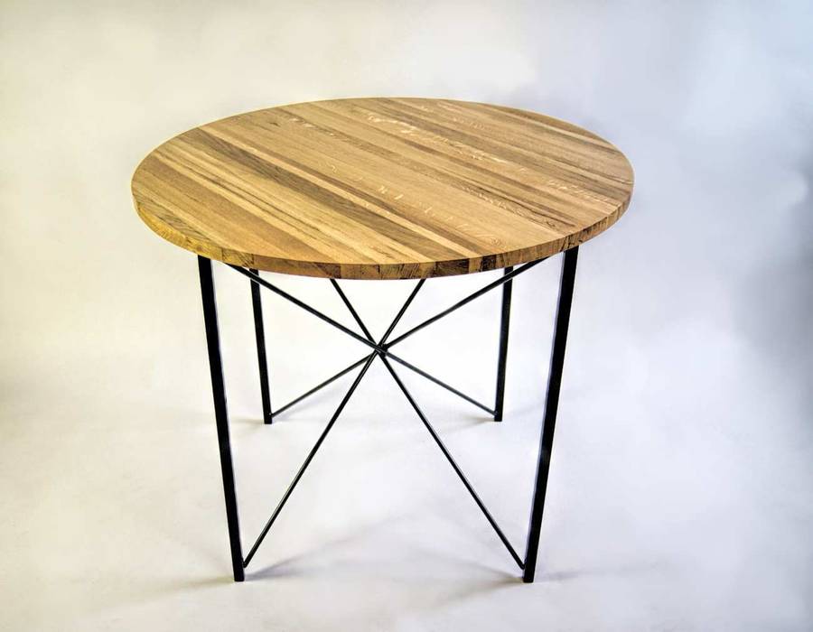 Steel and oak wood kitchen table „COPENHAGEN” NordLoft - Industrial Design Cocinas escandinavas Mesas y sillas