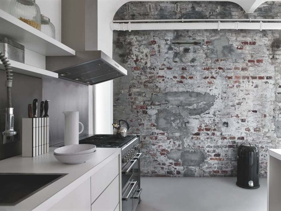 Papel tapiz estilo Industrial-Chic, DeColor DeColor Industrial walls & floors Wallpaper