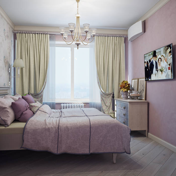 Дизайн-проект 4-х комнатной квартиры, г. Москва, Анна Теклюк Анна Теклюк Спальня в стиле кантри