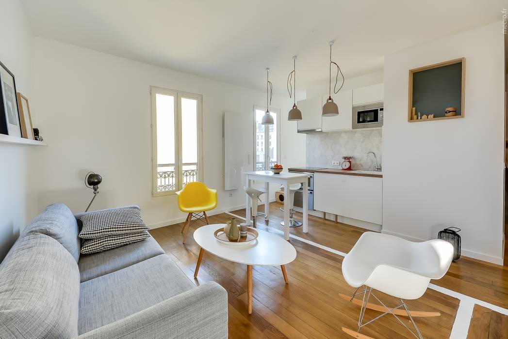 Appartement parisien, Meero Meero Salones de estilo minimalista