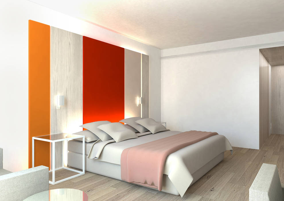 Hotel en México Suite 9 Dormitorios de estilo minimalista Camas y cabeceros