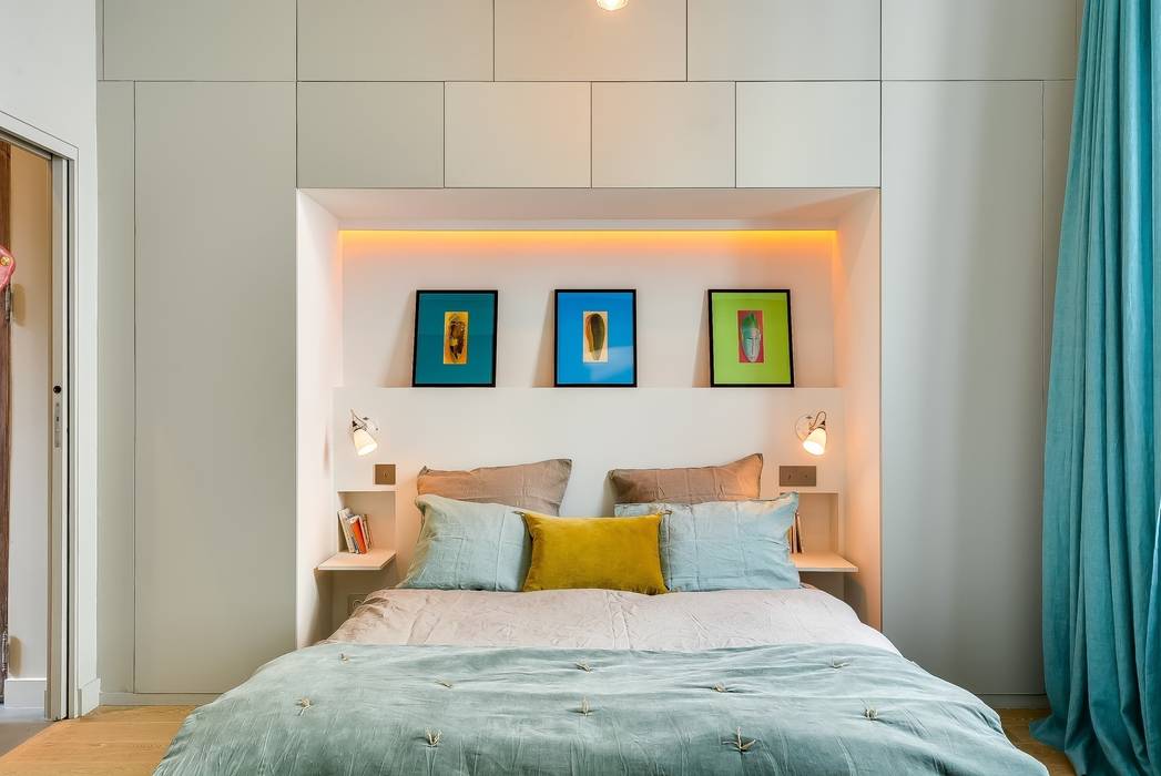 Appartement Paris, Meero Meero インダストリアルスタイルの 寝室