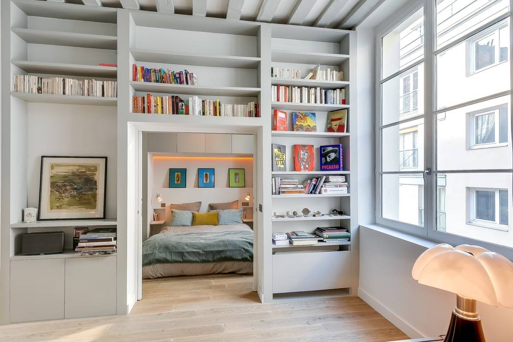 Appartement Paris, Meero Meero Camera da letto in stile industriale