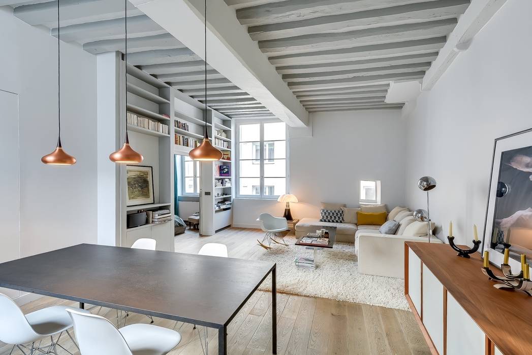 Appartement Paris, Meero Meero Sala da pranzo in stile industriale