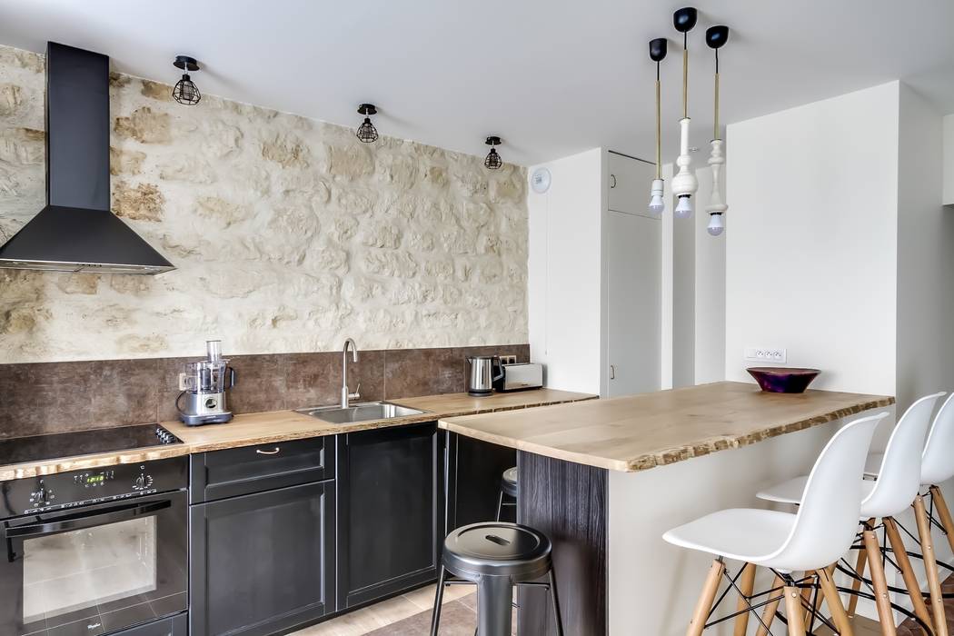 Appartement à Paris, Meero Meero Cucina in stile industriale