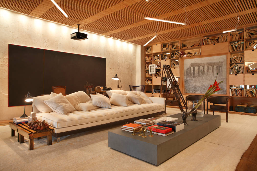 Estar com Cinema Casa Cor 2014, BC Arquitetos BC Arquitetos Modern Living Room