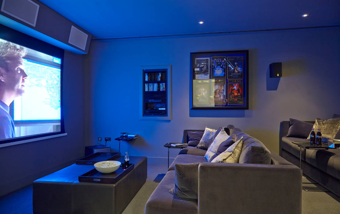 Home cinema, Highwood, Berkshire Concept Interior Design & Decoration Ltd غرفة الميديا