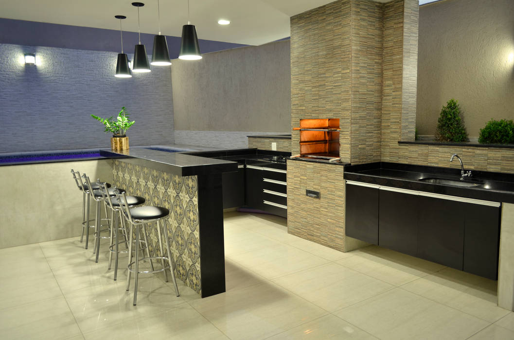 Área Externa, Impelizieri Arquitetura Impelizieri Arquitetura Modern kitchen