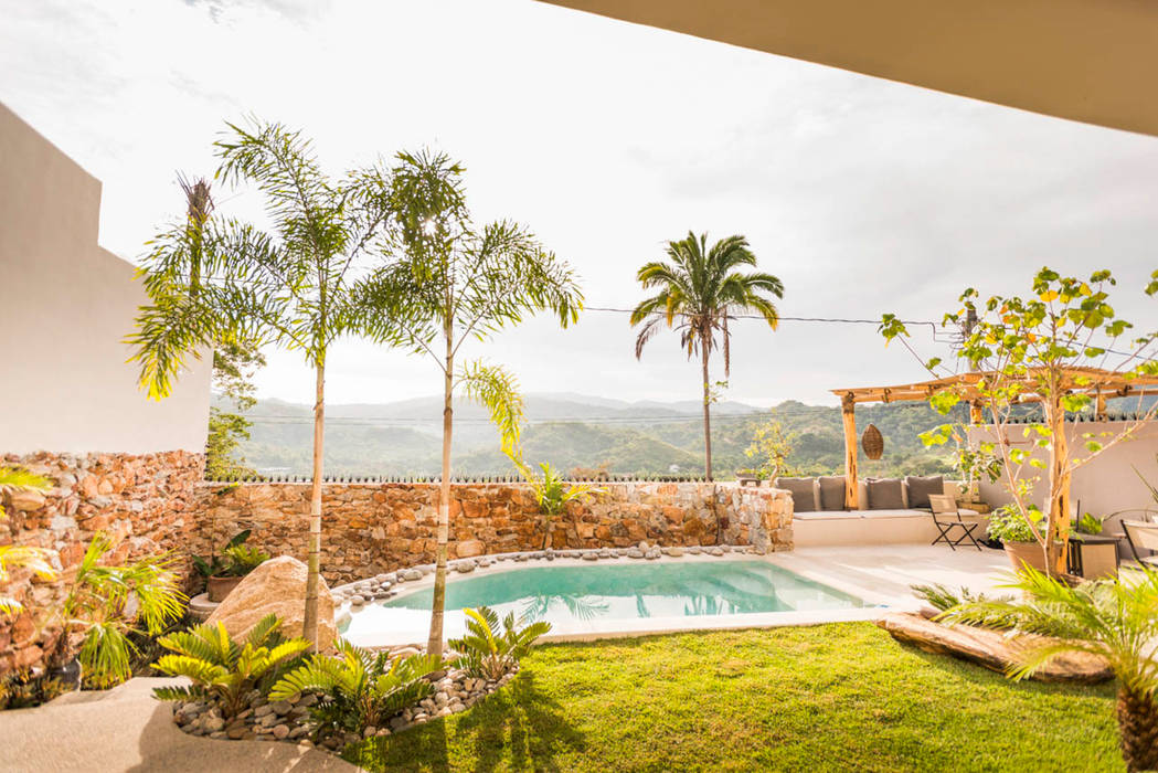 CASA PAPELILLO, SAYULITA, Oliver arquitectos Oliver arquitectos Piscinas de estilo tropical