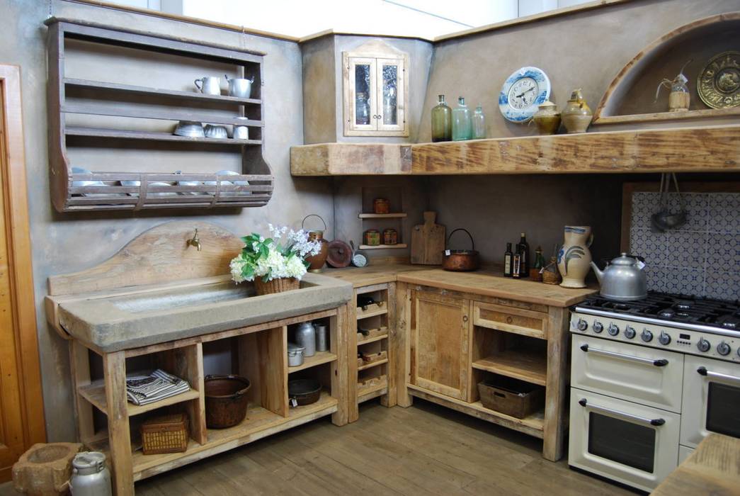 Cucina Country, Porte del Passato Porte del Passato Cucina in stile rustico Piani di lavoro