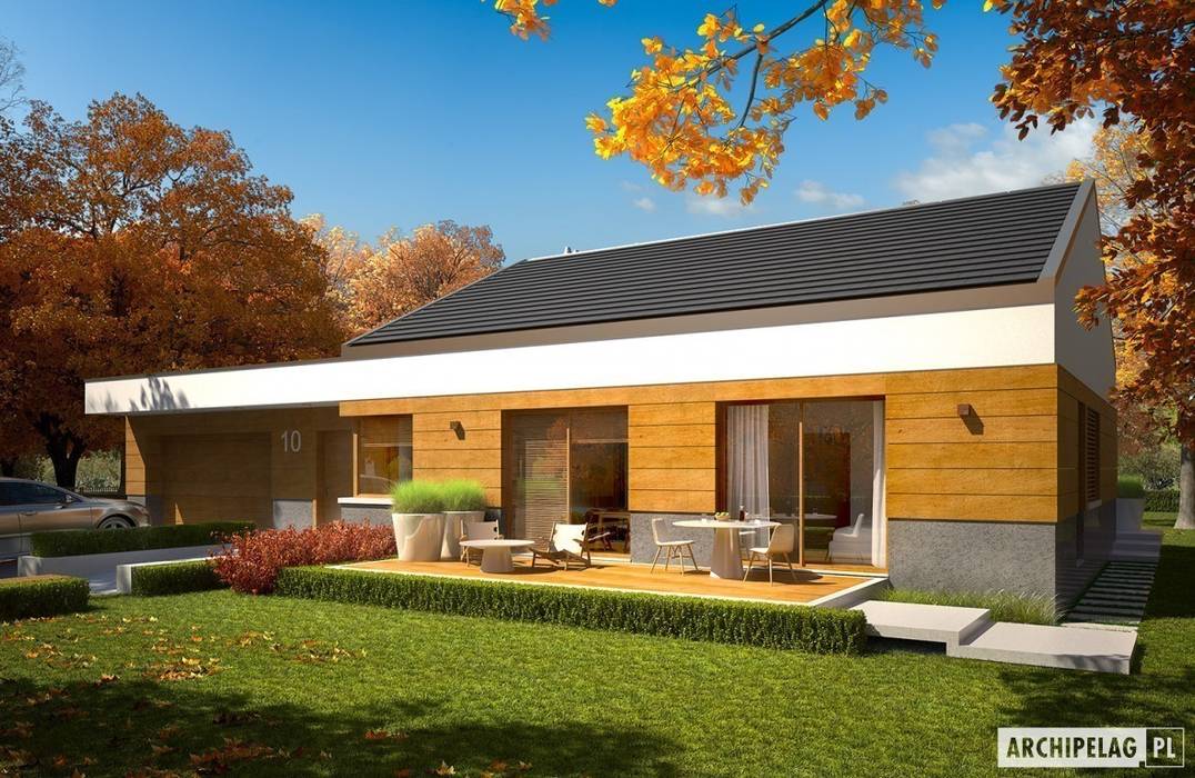 Projekt domu EX 11 G2 (wersja D) Pracownia Projektowa ARCHIPELAG Nowoczesne domy
