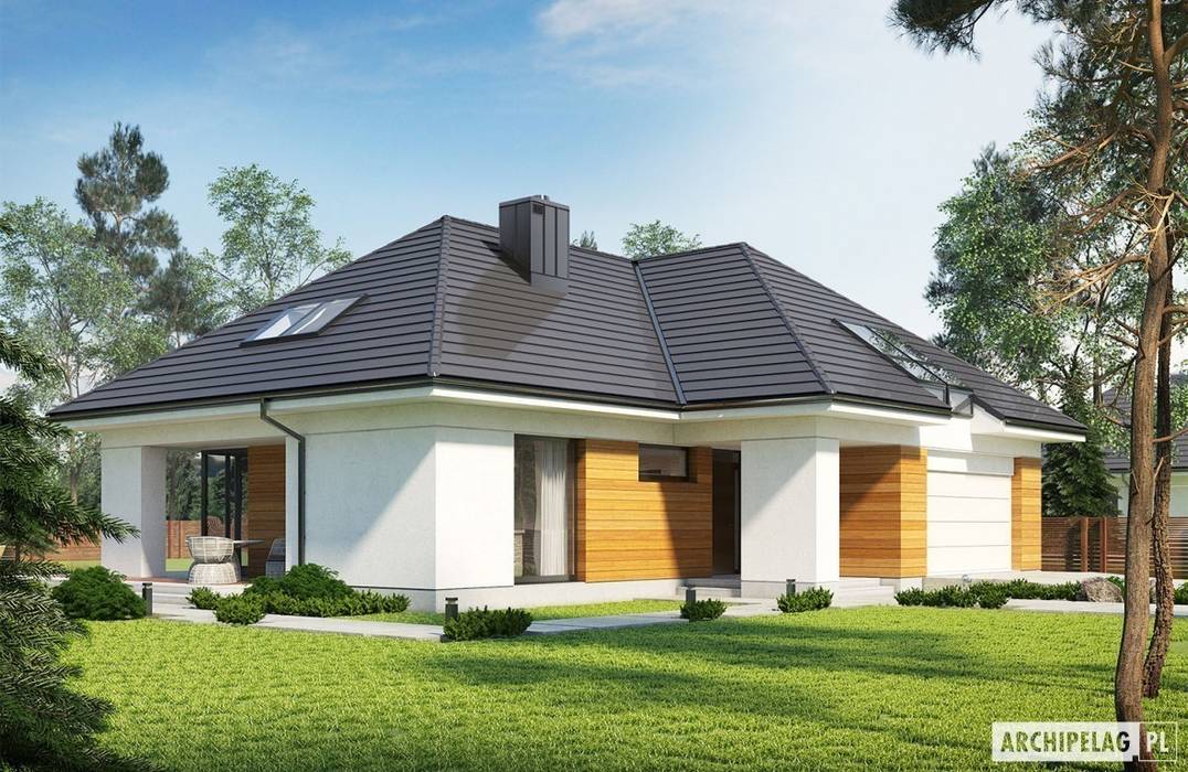 Projekt domu Olaf G2 ENERGO PLUS , Pracownia Projektowa ARCHIPELAG Pracownia Projektowa ARCHIPELAG Modern Houses