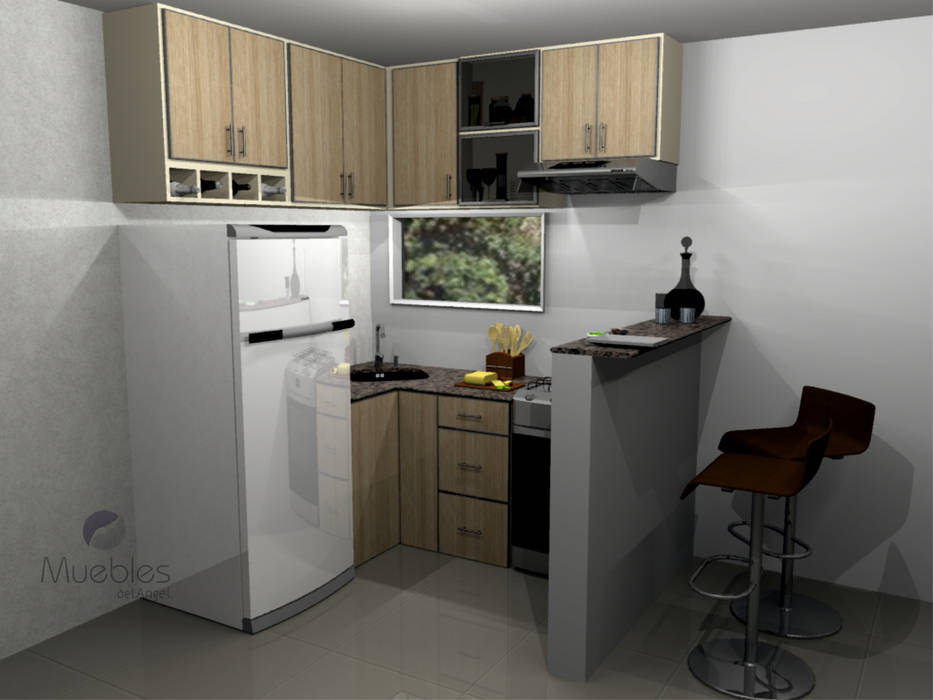 EDIFICIO ALQUIMIA, Muebles del angel Muebles del angel Modern style kitchen