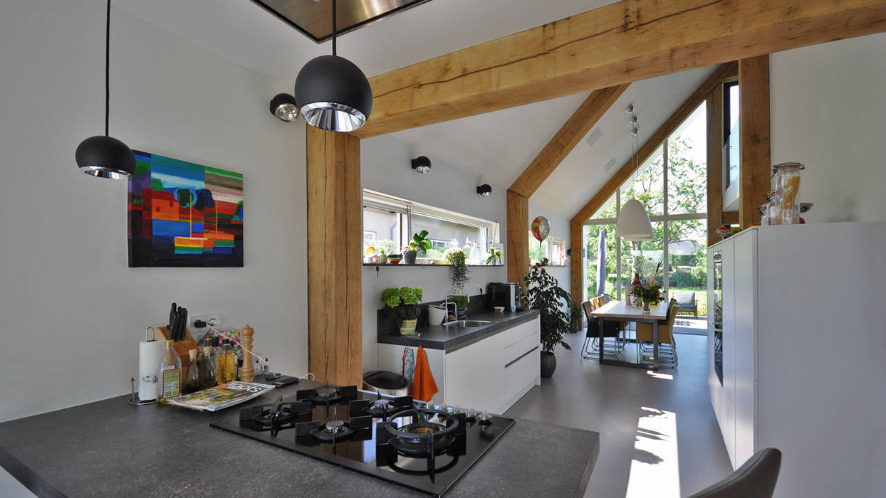 Schuurwoning, Bongers Architecten Bongers Architecten Modern kitchen Bench tops