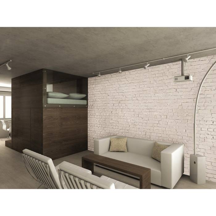 1Wall Loft Brick White Wall Mural Home Flair Decor Other spaces Other artistic objects