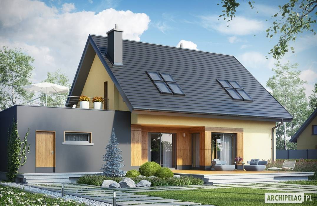 Projekt domu Marcin II G2, Pracownia Projektowa ARCHIPELAG Pracownia Projektowa ARCHIPELAG Modern houses