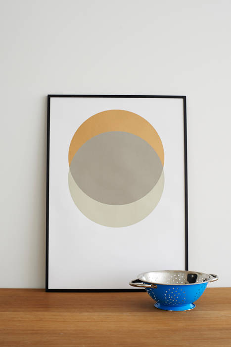 Circles - Gold and Grey Hand Pulled Screen Print Lane Modern style kitchen Accessories & textiles