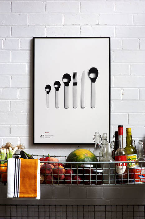 David Mellor Minimal Cutlery Hand Pulled Screen Print Lane Moderne Küchen Accessoires und Textilien