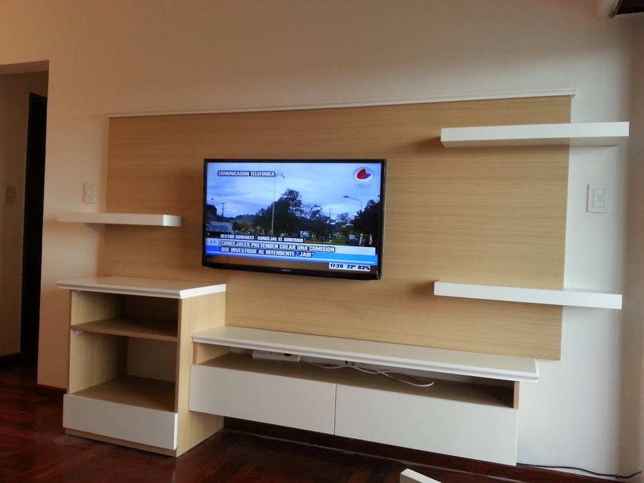 Proyecto: Casa de Fin de Semana, Muebles del angel Muebles del angel Modern living room TV stands & cabinets