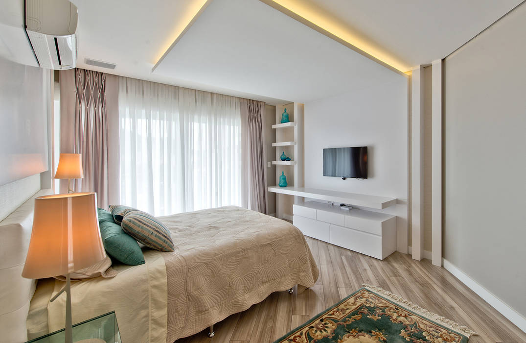 Cobertura de luxo, Espaço do Traço arquitetura Espaço do Traço arquitetura Modern style bedroom