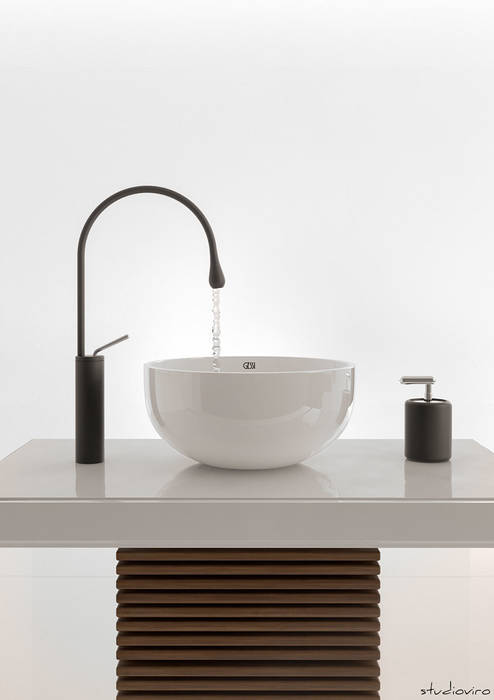 virtual set gessi lavabo + miscelatore goccia, studioviro studioviro Baños modernos Lavabos