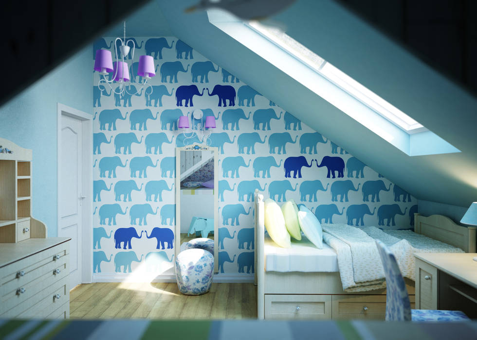 Wallpaper Elephants Humpty Dumpty Room Decoration Modern Kid's Room