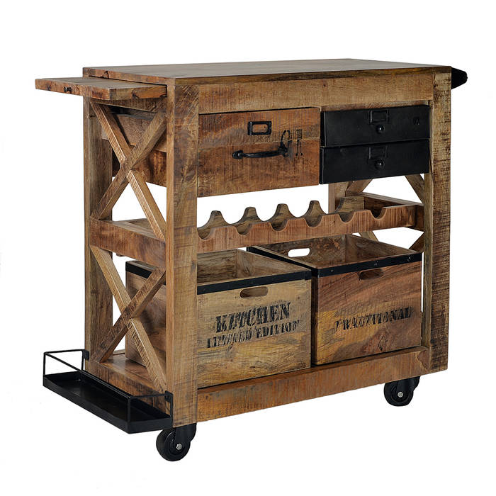 Gorgeous Kitchen and Bar Trolleys, The Yellow Door Store The Yellow Door Store Rustic style kitchen Storage