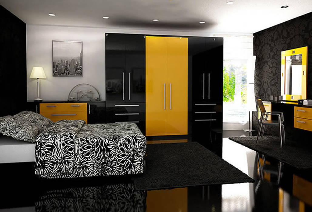 Milan Fitted Bedroom Furniture homify BedroomWardrobes & closets gloss,laquered