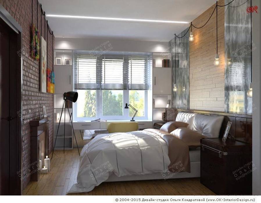 Дизайн 4-комнатной квартиры с элементами лофта, Дизайн студия Ольги Кондратовой Дизайн студия Ольги Кондратовой Спальня в стиле лофт
