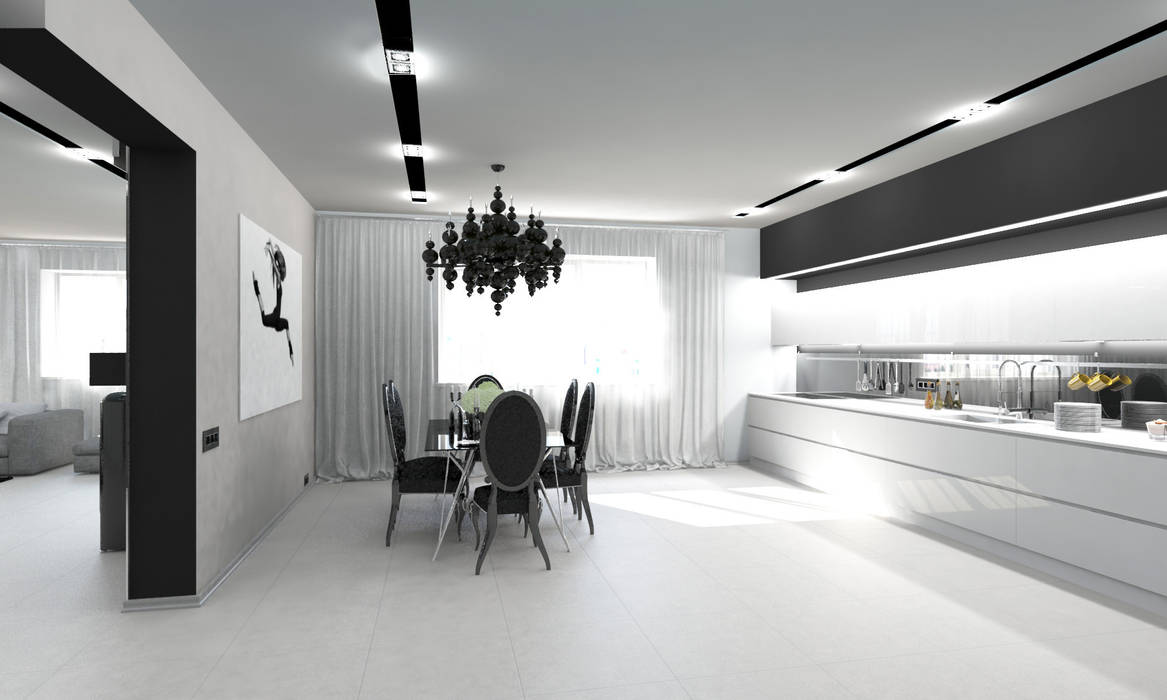 Черно-белая сюита, Гурьянова Наталья Гурьянова Наталья Minimalist dining room