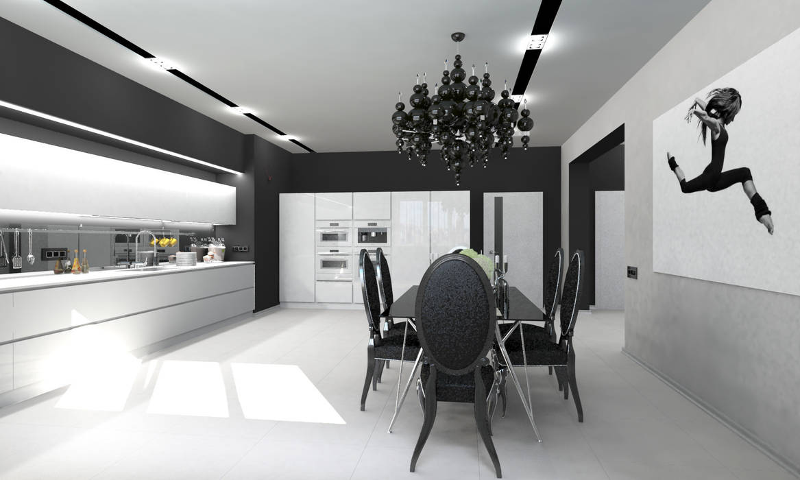 Черно-белая сюита, Гурьянова Наталья Гурьянова Наталья Minimalist dining room