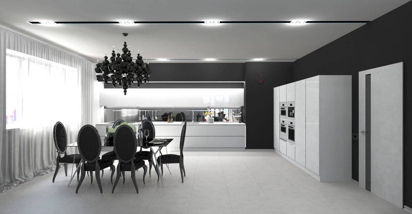 Черно-белая сюита, Гурьянова Наталья Гурьянова Наталья Minimalist dining room