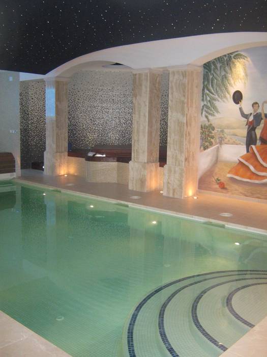 piscina interior UAArquitectos Spa de estilo mediterráneo