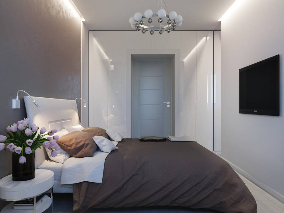 Квартира для современной пары, Оксана Мухина Оксана Мухина Minimalist bedroom