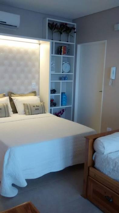 Optimización del espacio reducido. 44m2., MinBai MinBai Modern style bedroom Wood Wood effect