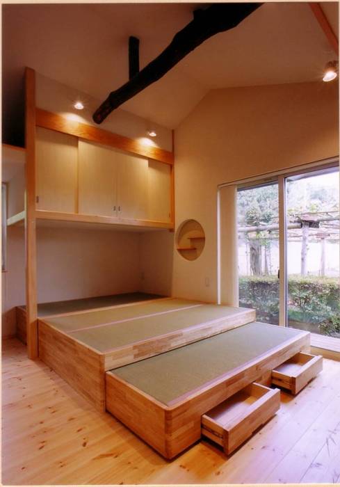 畳敷きの寝室コーナー 豊田空間デザイン室 一級建築士事務所 オリジナルスタイルの 寝室