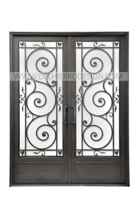 Puerta de hierro forjado Del Hierro Design Puertas eclécticas Vidrio Puertas